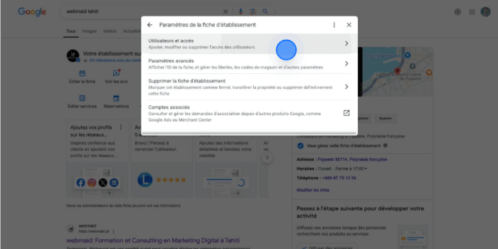 Guide complet : Comment partager et gérer votre fiche Google My Business en Polynésie française